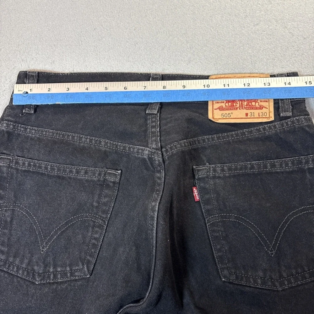 Levi's 505 Regular Fit‎ Jeans 31x30 (29x30) Y2K Black 100% Cotton Denim